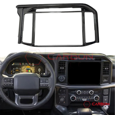 Real Carbon Fiber Infotainment Screen Trim Cover for 2025+ Ford F-150 & Raptor