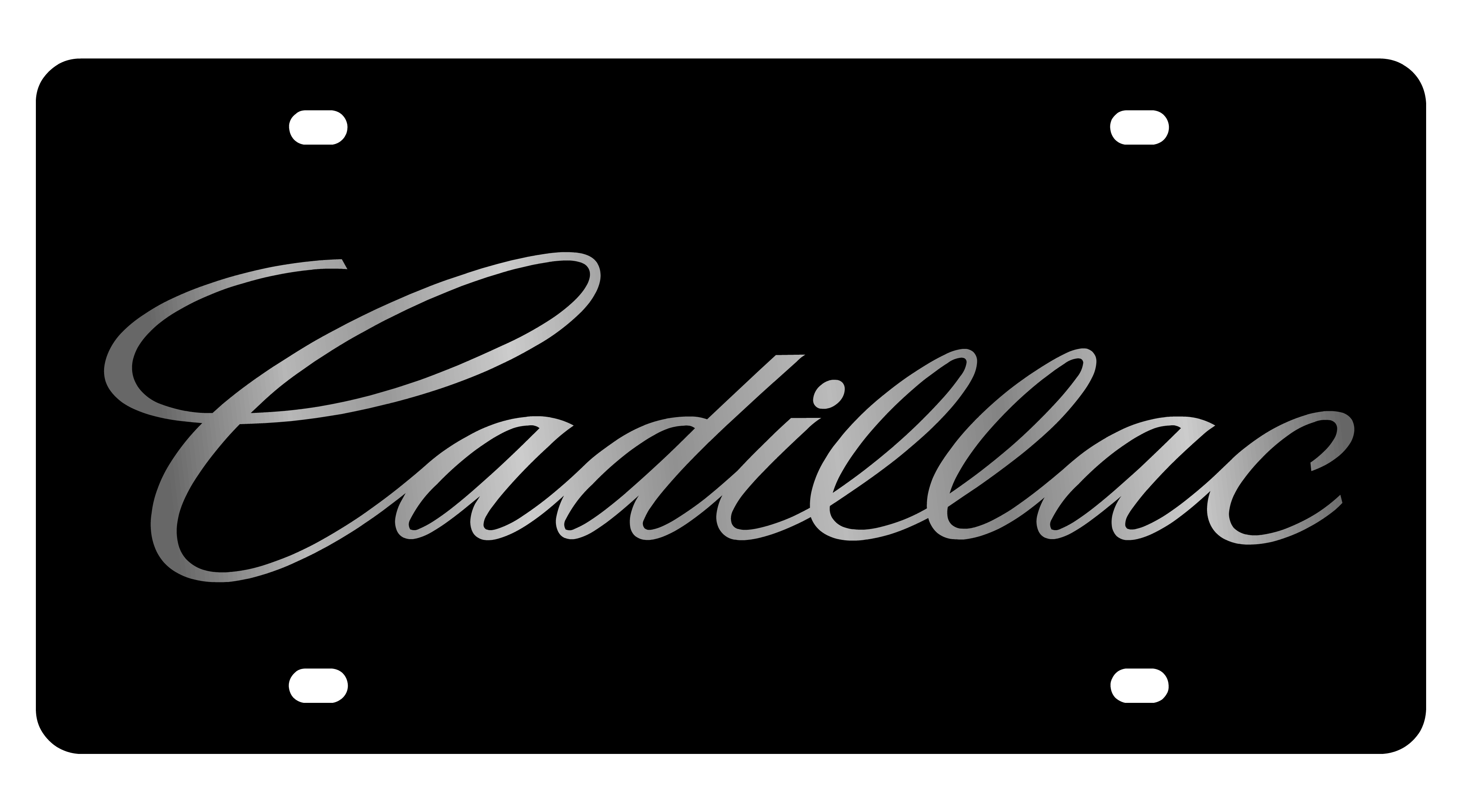 Cadillac Script Acrylic License Plate