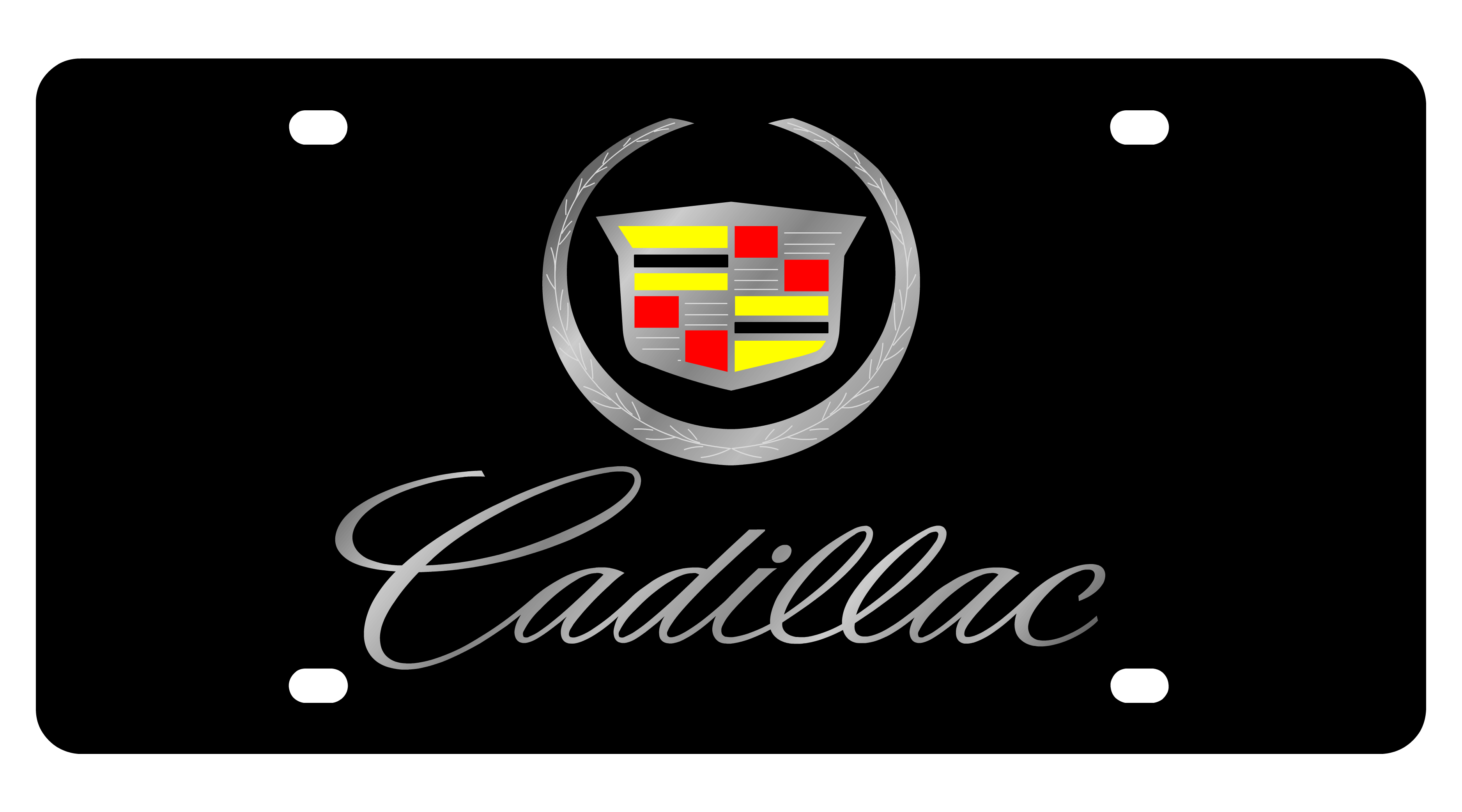 Cadillac Script Acrylic License Plate