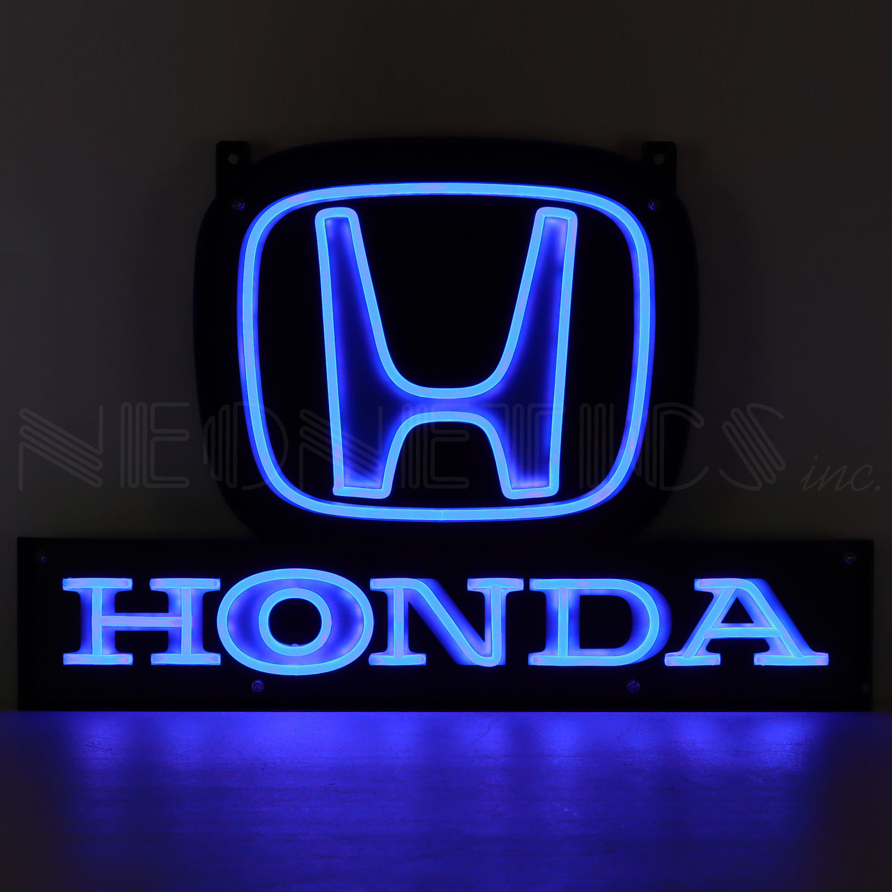 HONDA BLUE H LOGO LED FLEX-NEON SIGN IN STEEL CAN