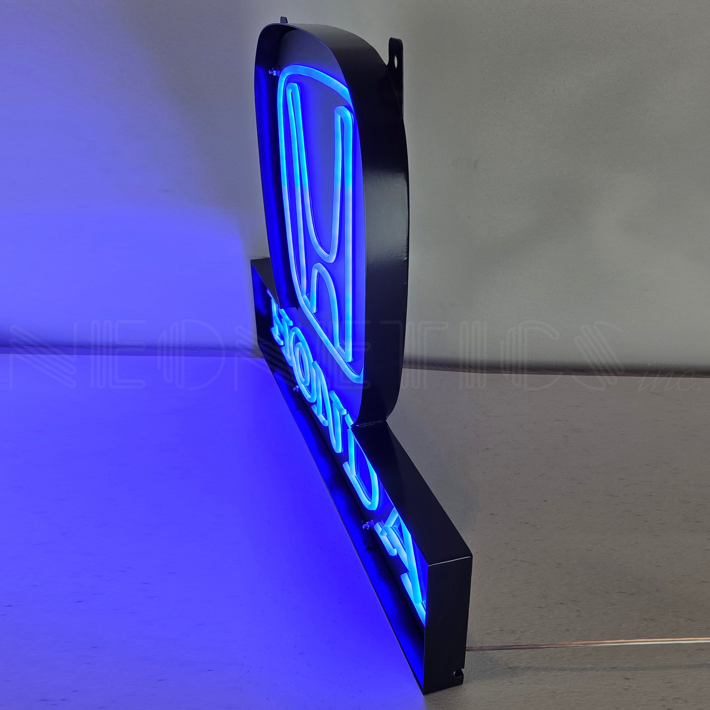 HONDA BLUE H LOGO LED FLEX-NEON SIGN IN STEEL CAN