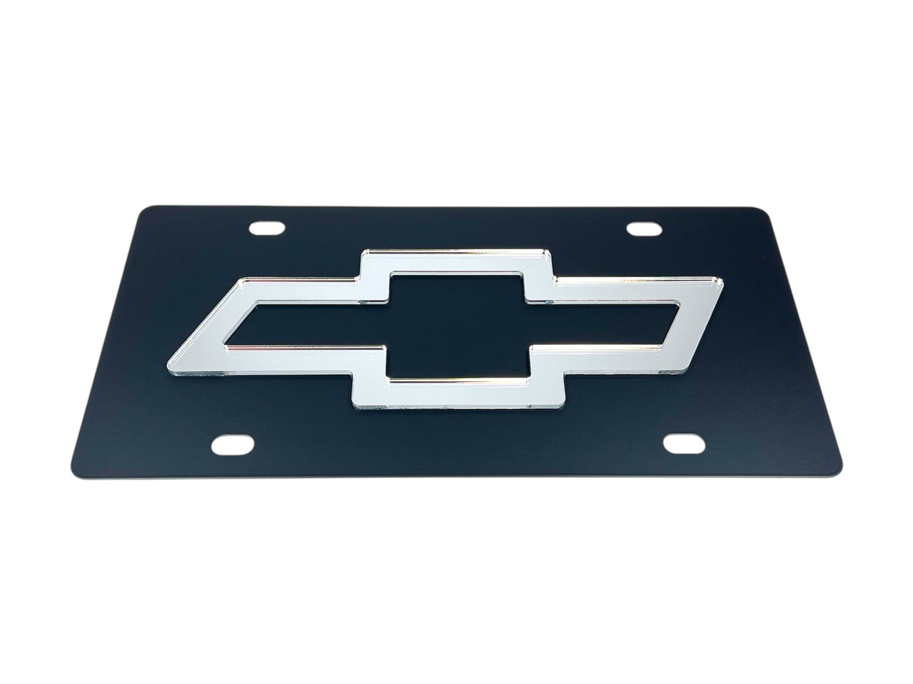 Chevrolet Mirror Bowtie Carbon Steel License Plate