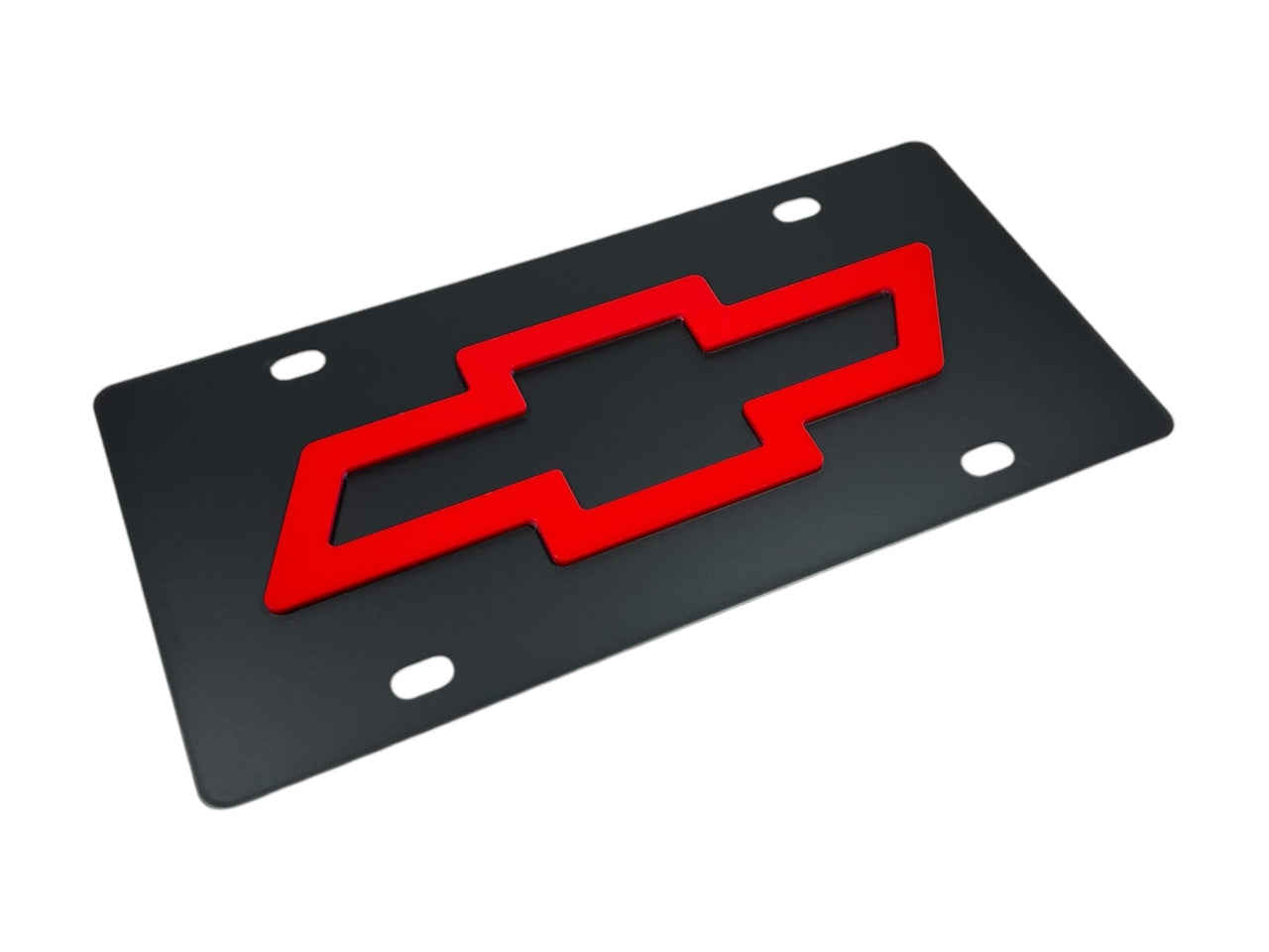 Chevrolet Red Bowtie Carbon Steel License Plate