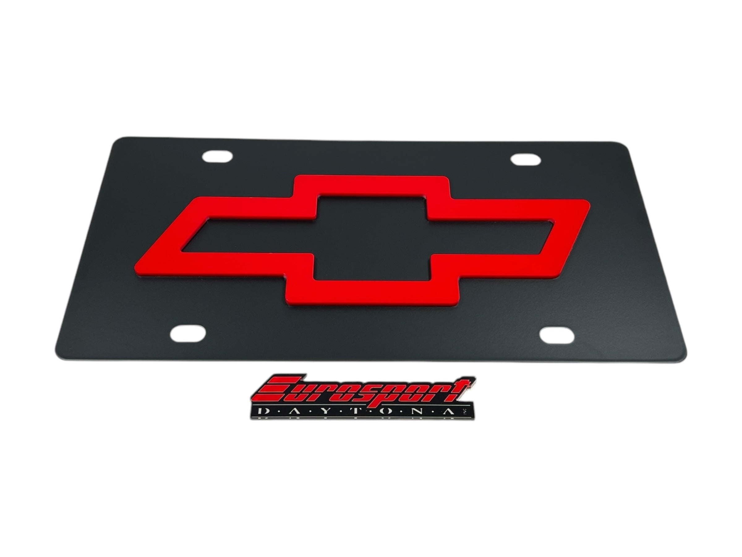 Chevrolet Red Bowtie Carbon Steel License Plate