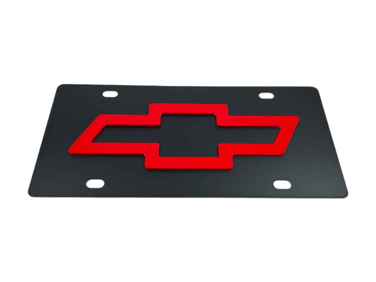 Chevrolet Red Bowtie Carbon Steel License Plate