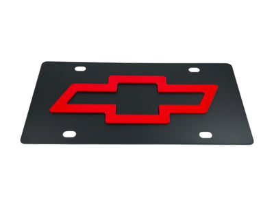 Chevrolet Red Bowtie Carbon Steel License Plate