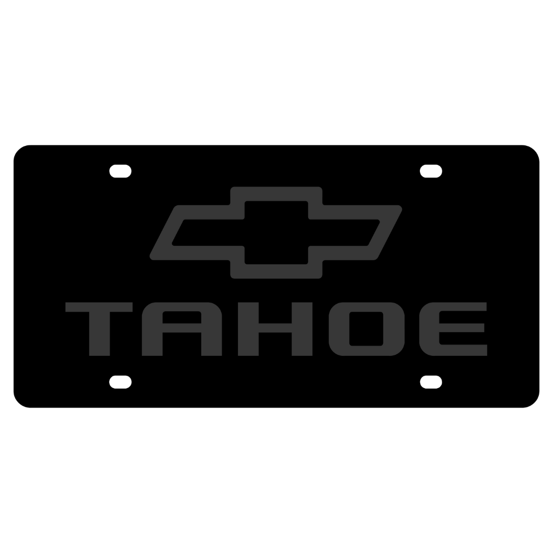 Chevrolet Tahoe Blacked Out Carbon Steel License Plate