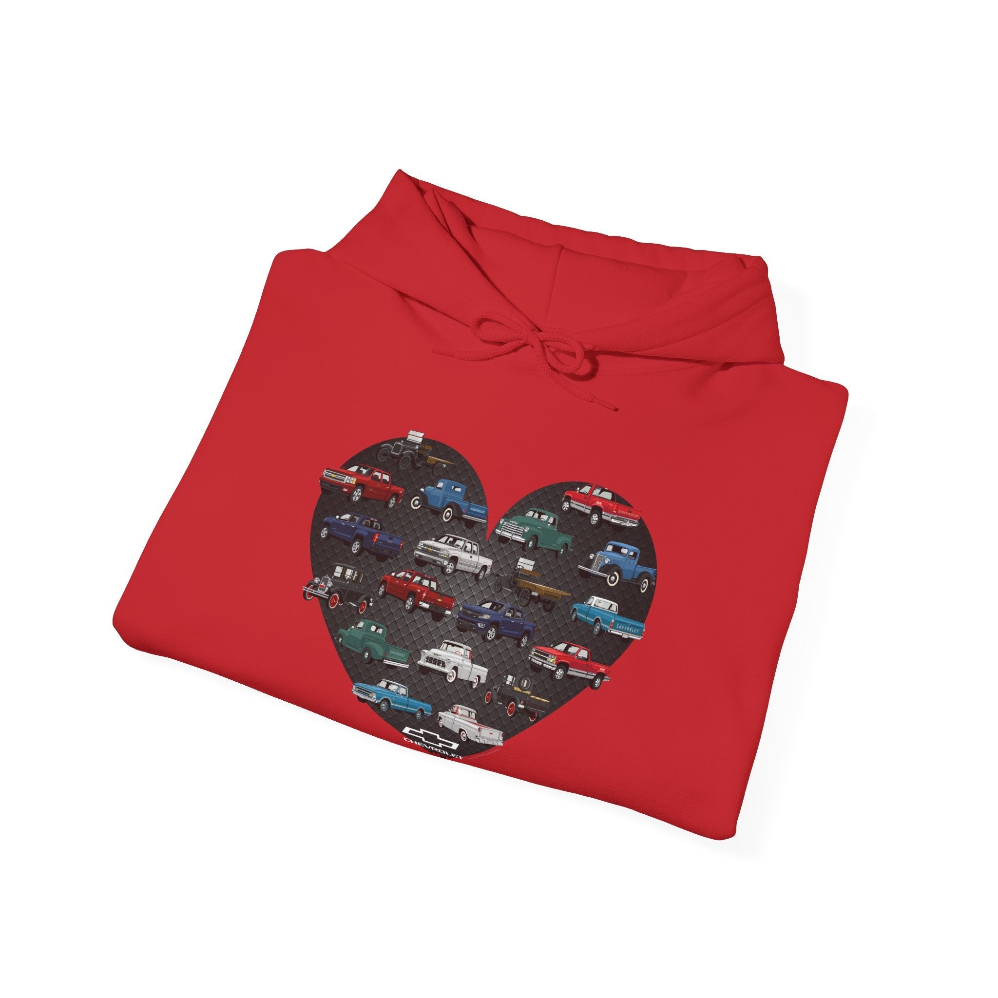 Personalized Unisex Chevy Trucks Heart Pullover Hoodie