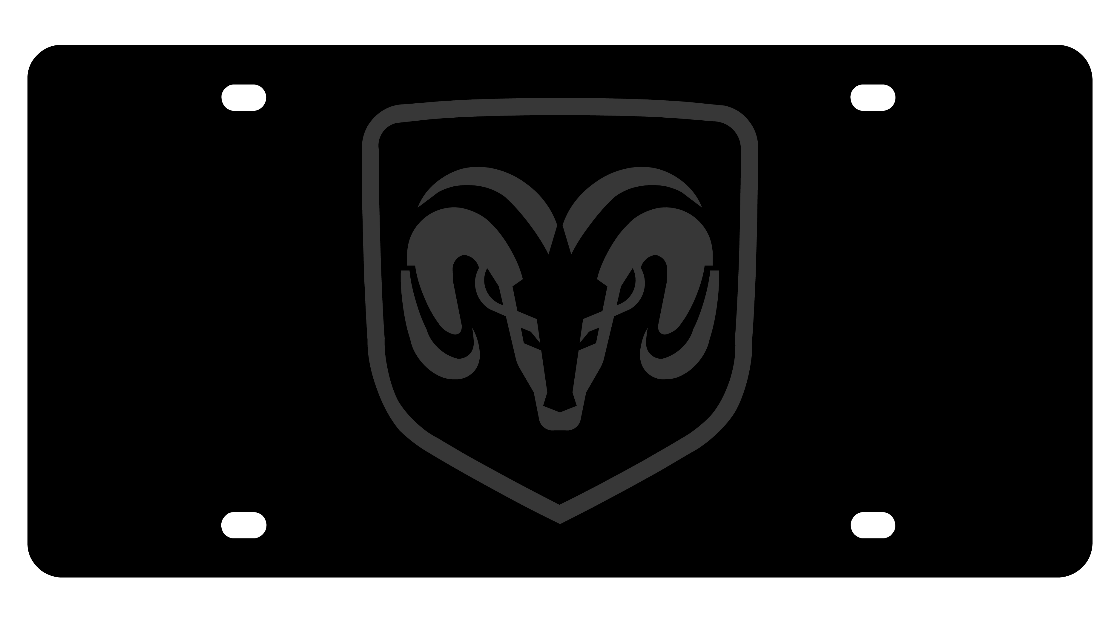 Ram Head Carbon Steel License Plate