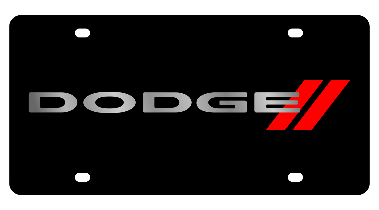 2009 Dodge Stripes Carbon Steel License Plate