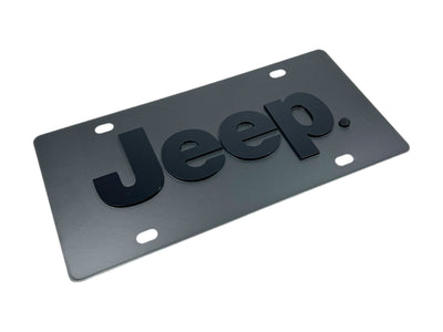 Jeep Blacked Out Carbon Steel License Plate
