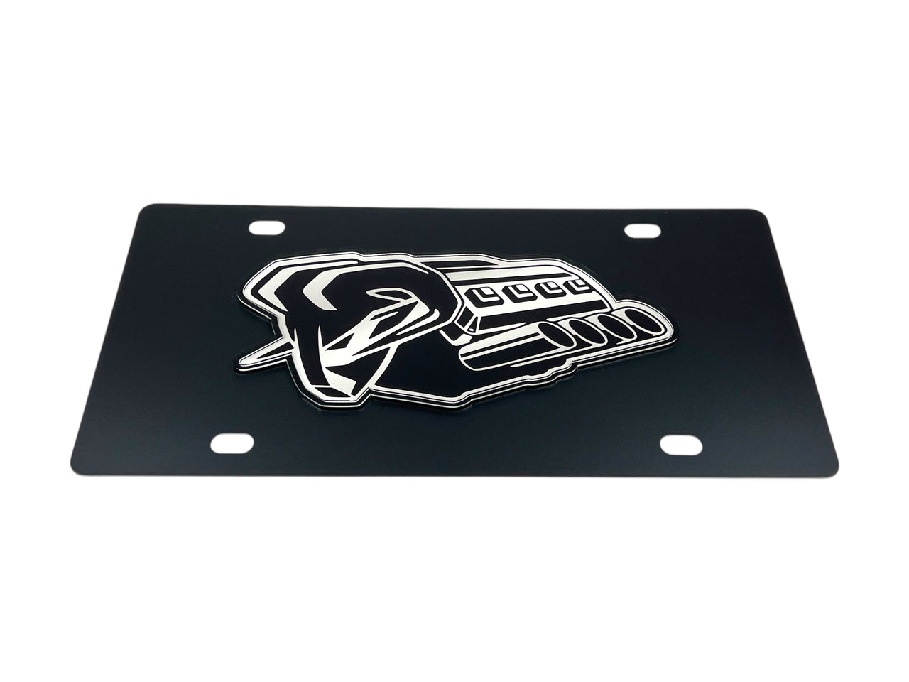 Ram Hemi Badge of Protest Carbon Steel License Plate