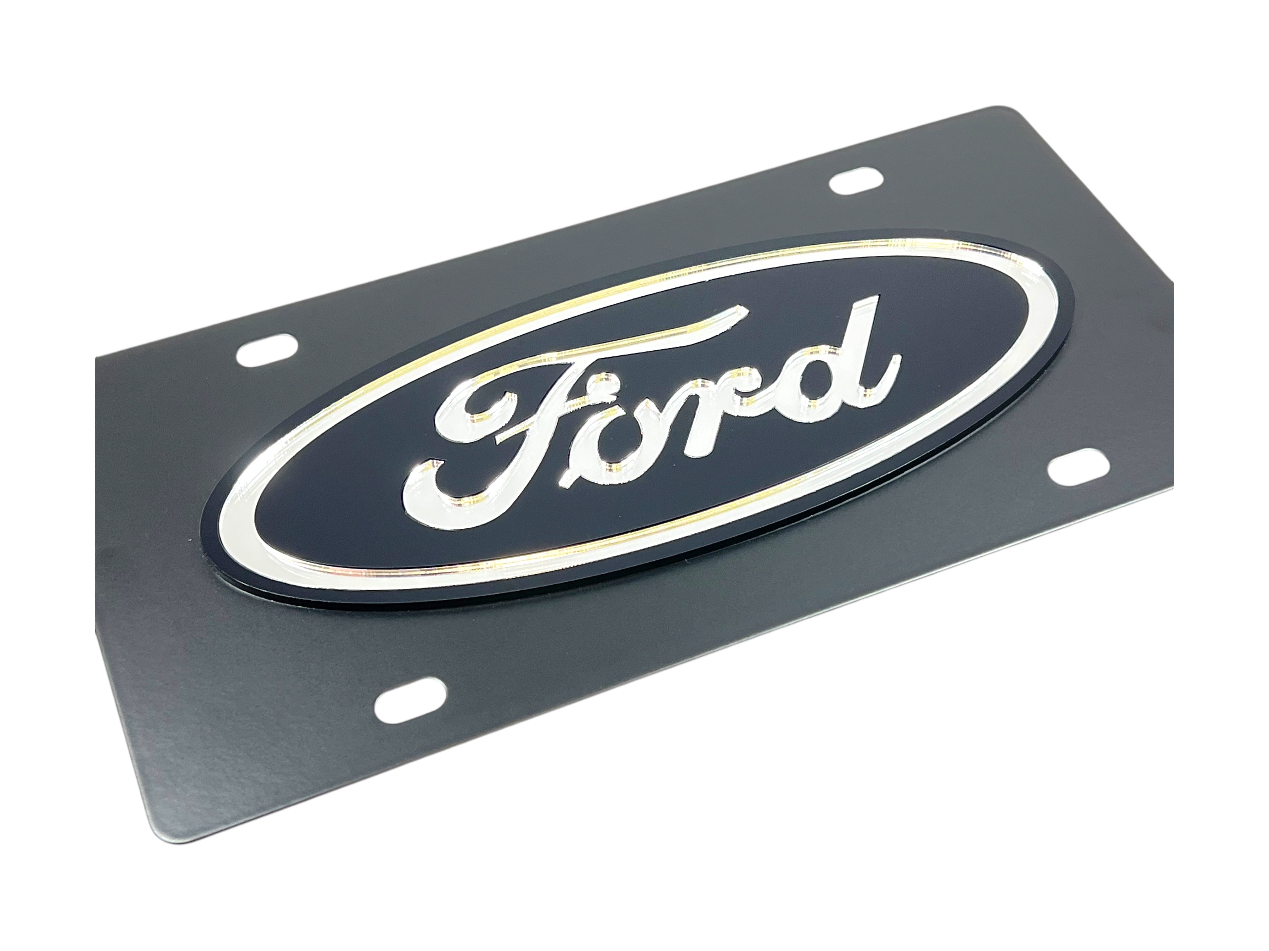 Ford Oval Carbon Steel License Plate