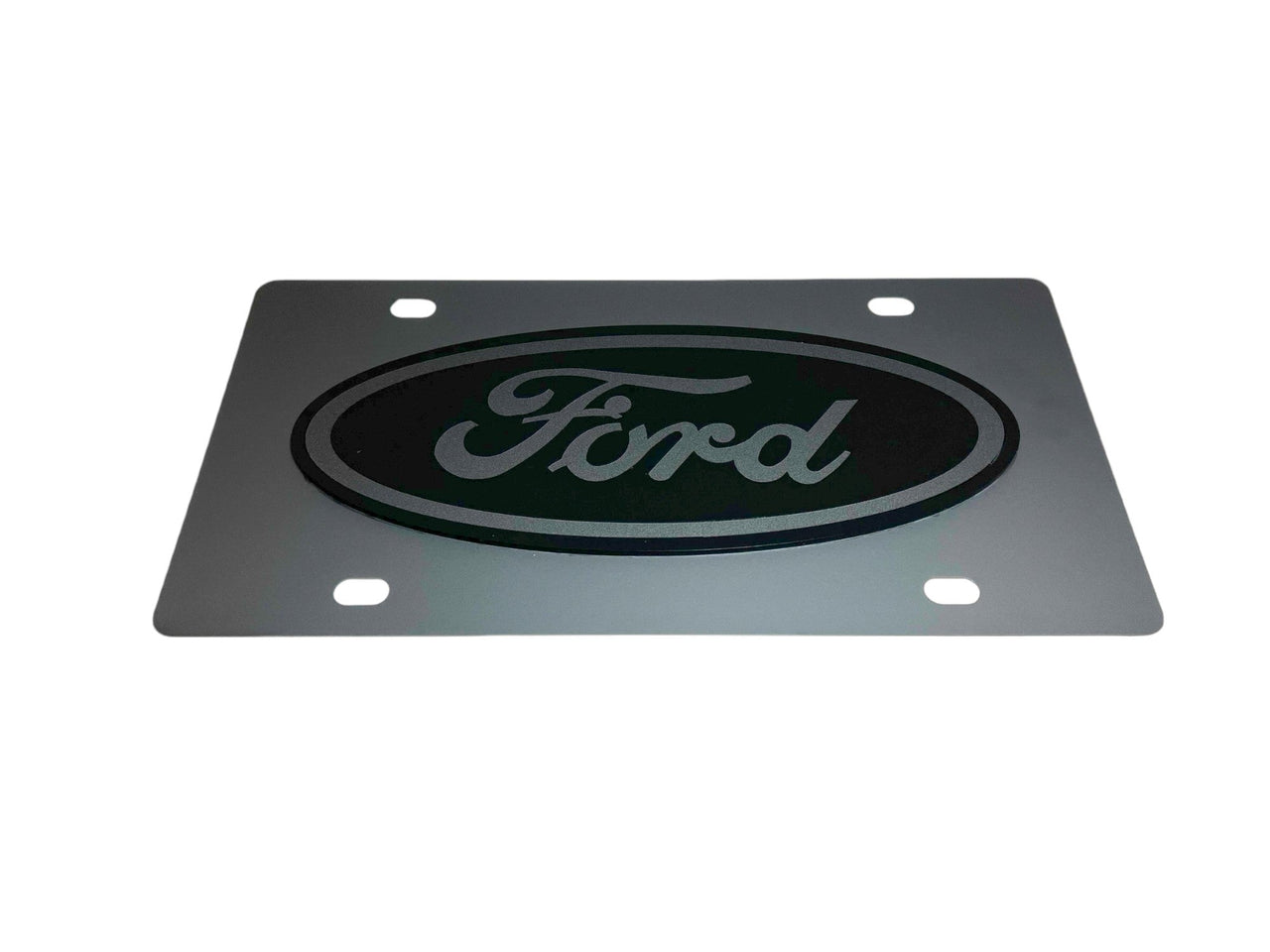 Ford Oval Blacked Out Carbon Steel License Plate