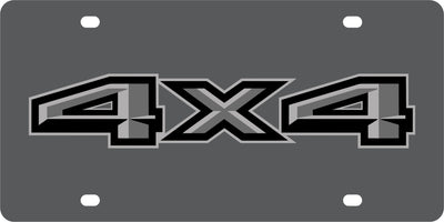 Ford 4X4 Blacked Out Carbon Steel License Plate