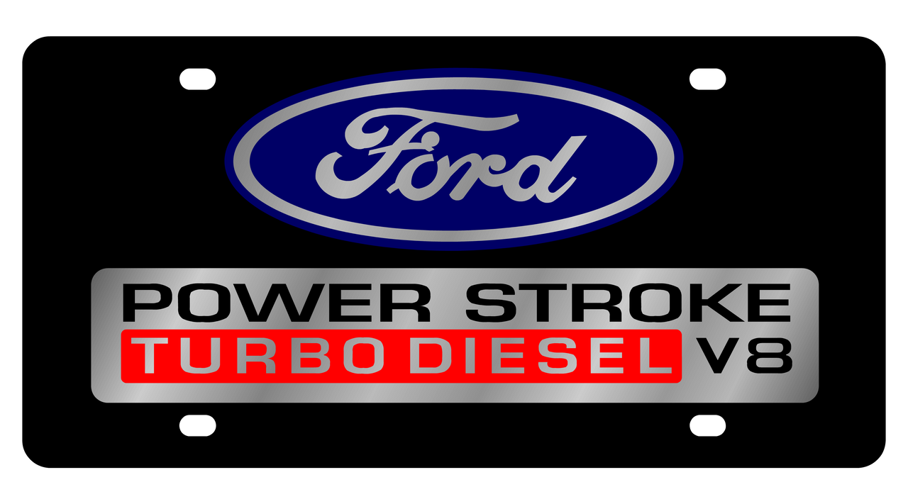 Ford Power Stroke V8 Carbon Steel License Plate