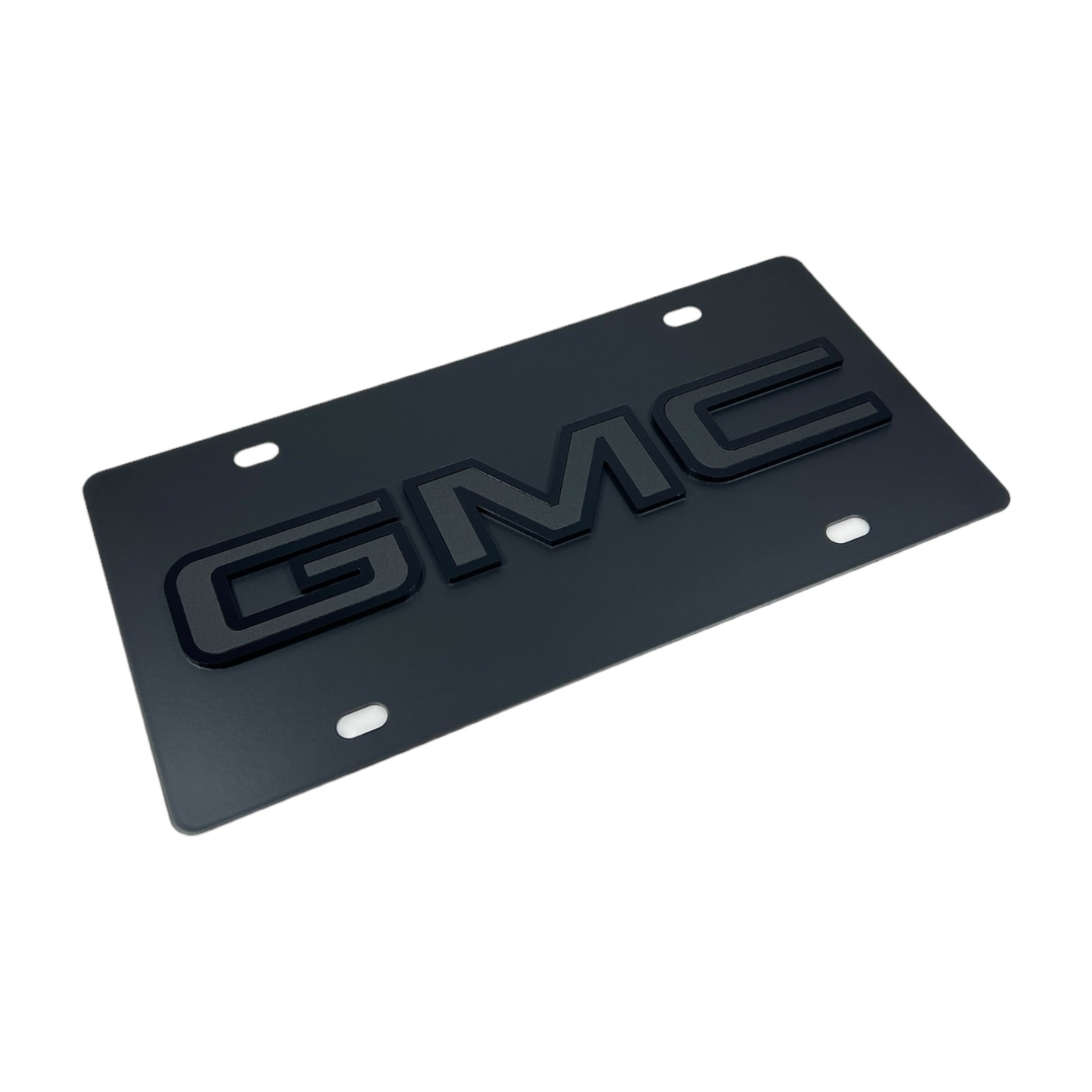 GMC Blacked Out Carbon Steel License Plate