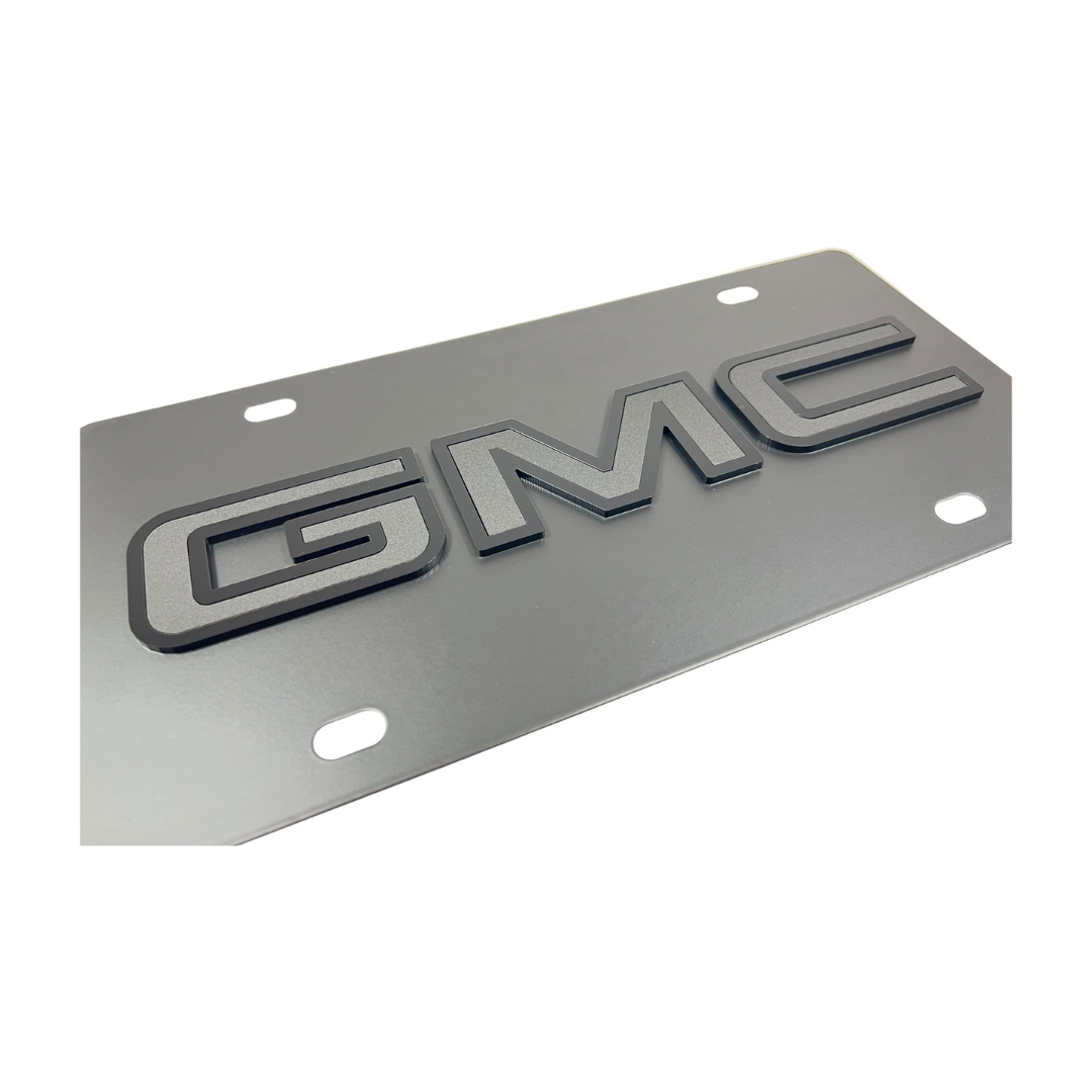 GMC Blacked Out Carbon Steel License Plate