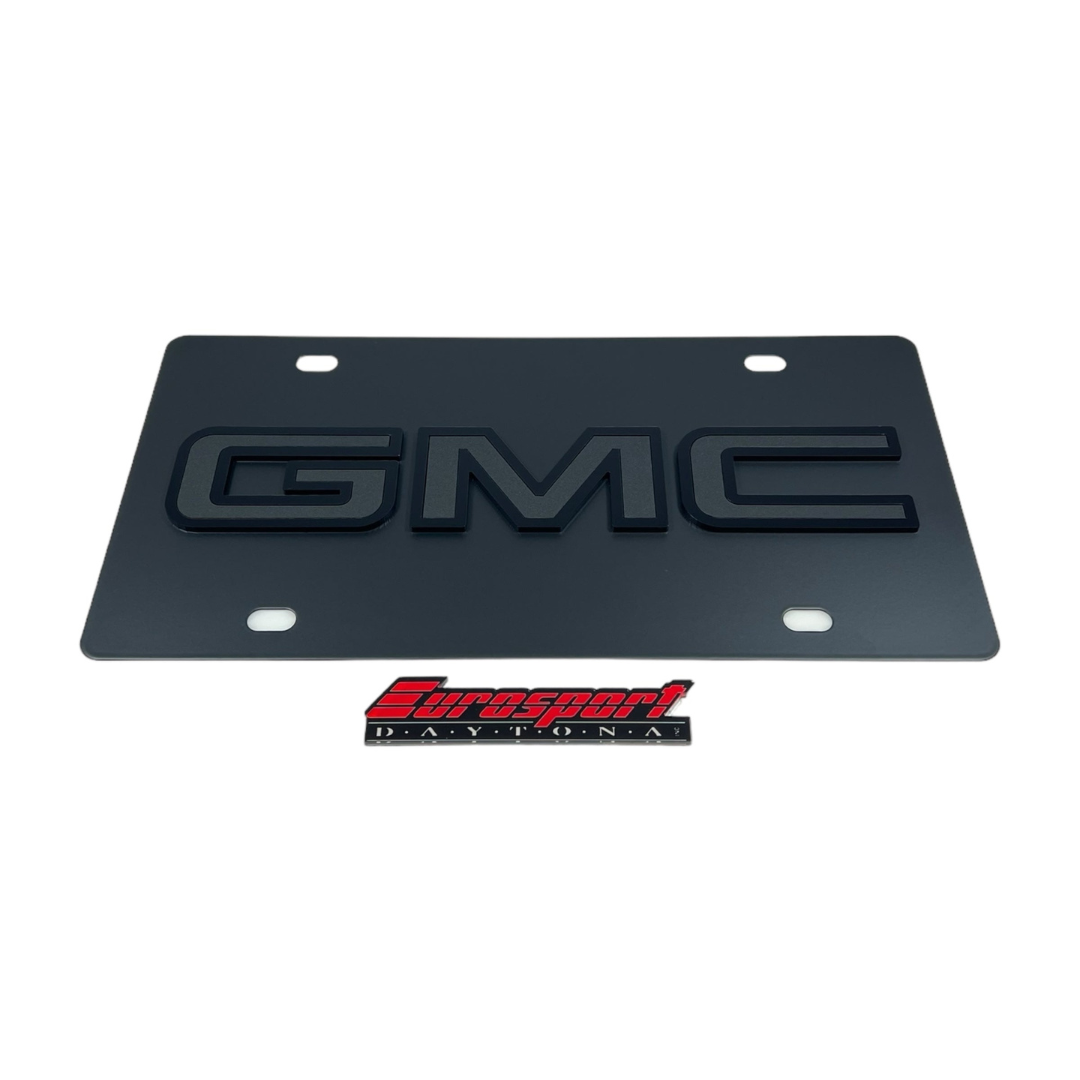 GMC Blacked Out Carbon Steel License Plate