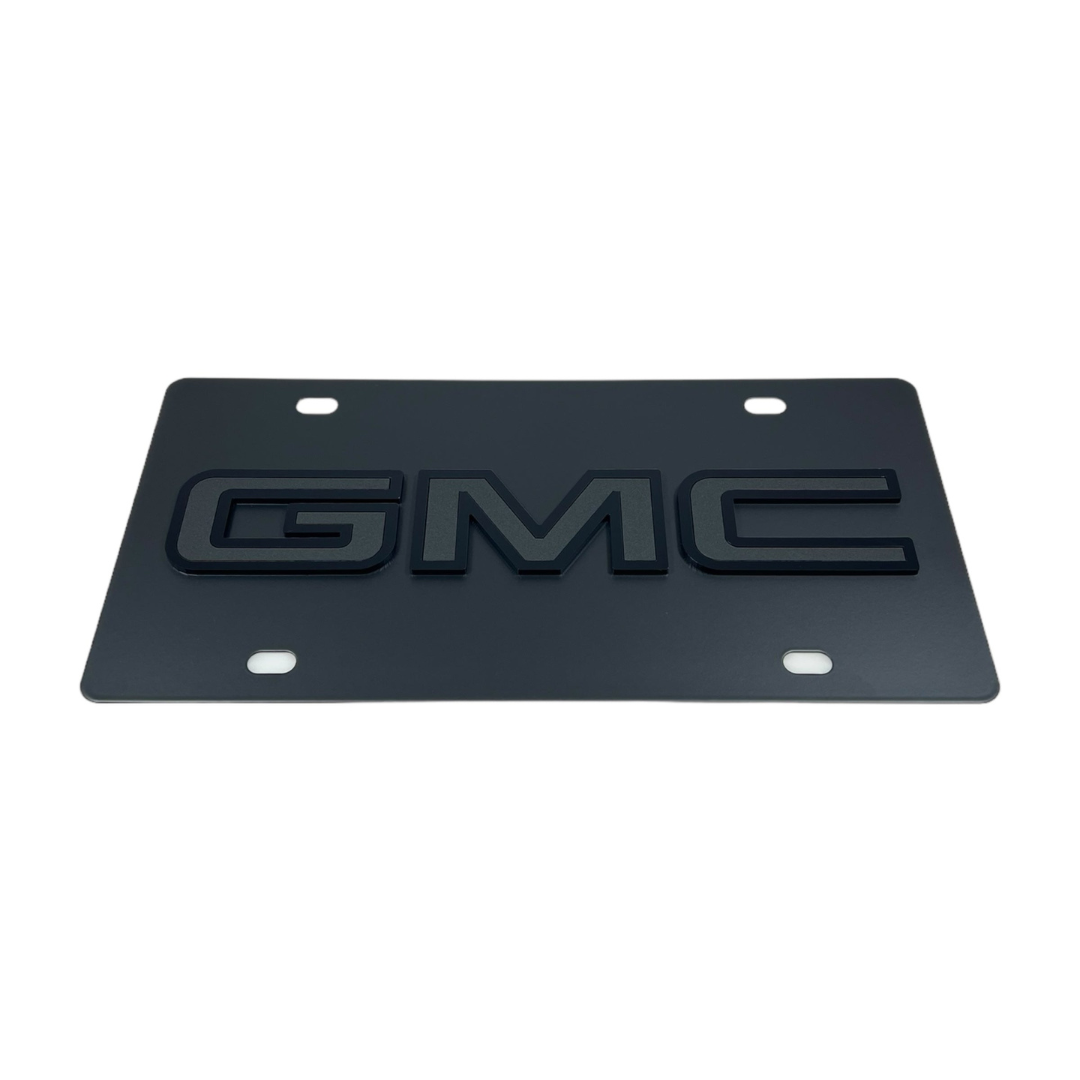 GMC Blacked Out Carbon Steel License Plate