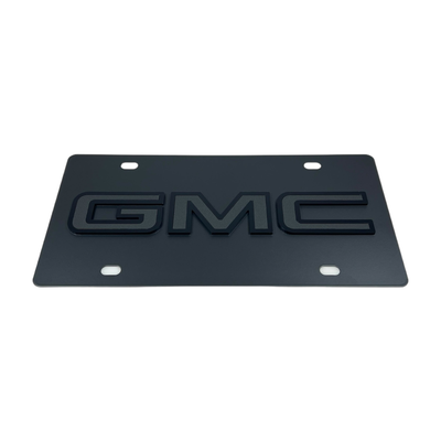 GMC Blacked Out Carbon Steel License Plate