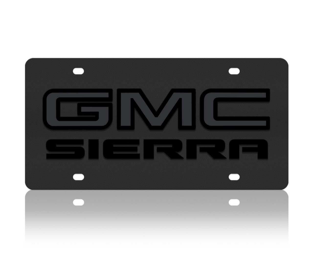 GMC Sierra Blacked Out Carbon Steel License Plate
