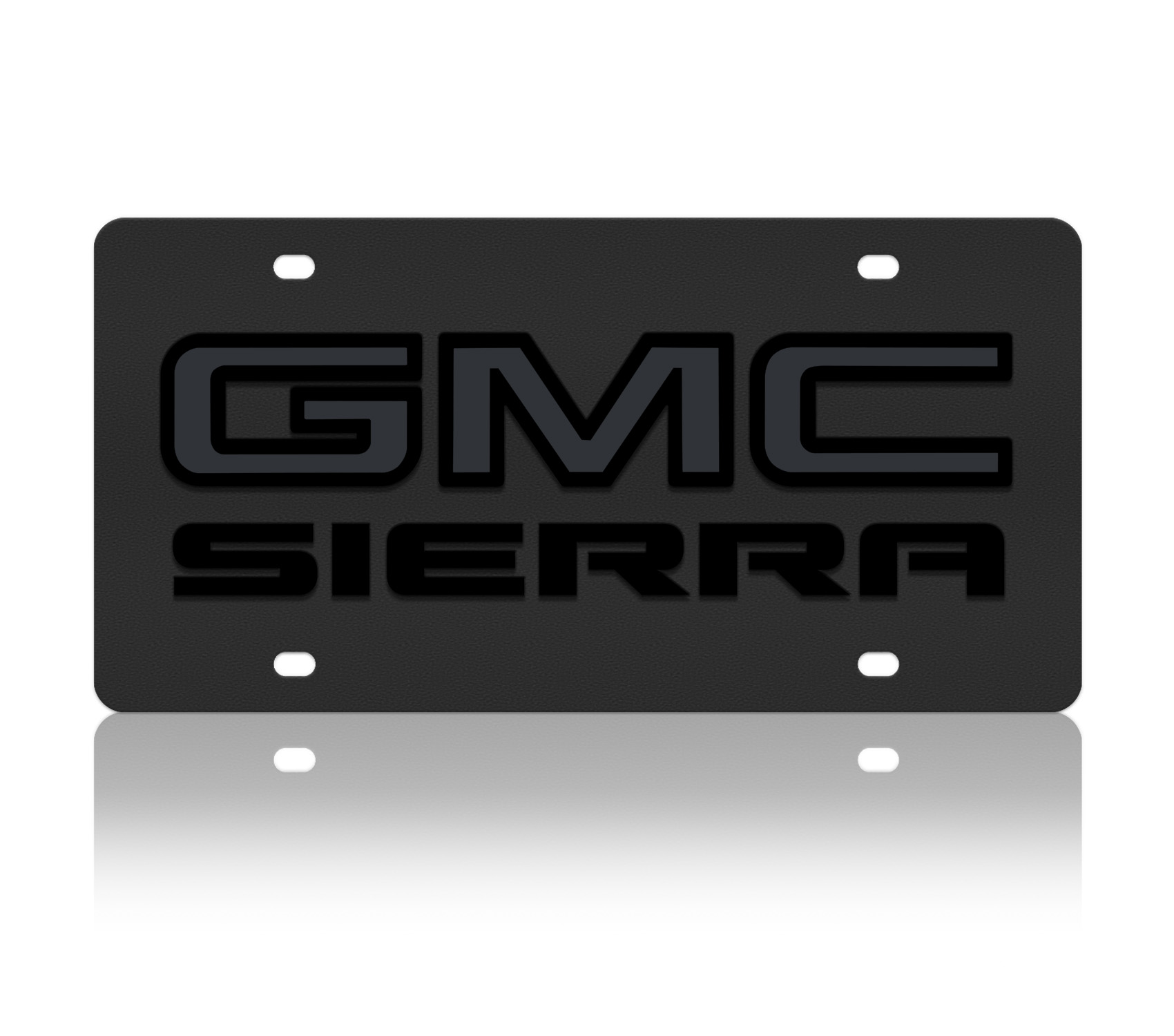 GMC Sierra Blacked Out Carbon Steel License Plate