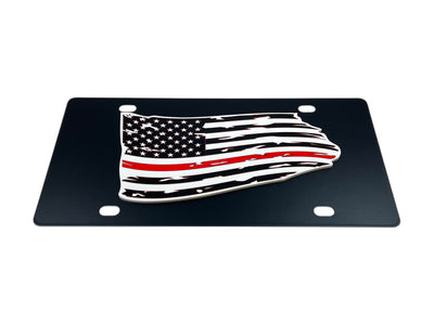 Distressed American Flag Carbon Steel License Plate