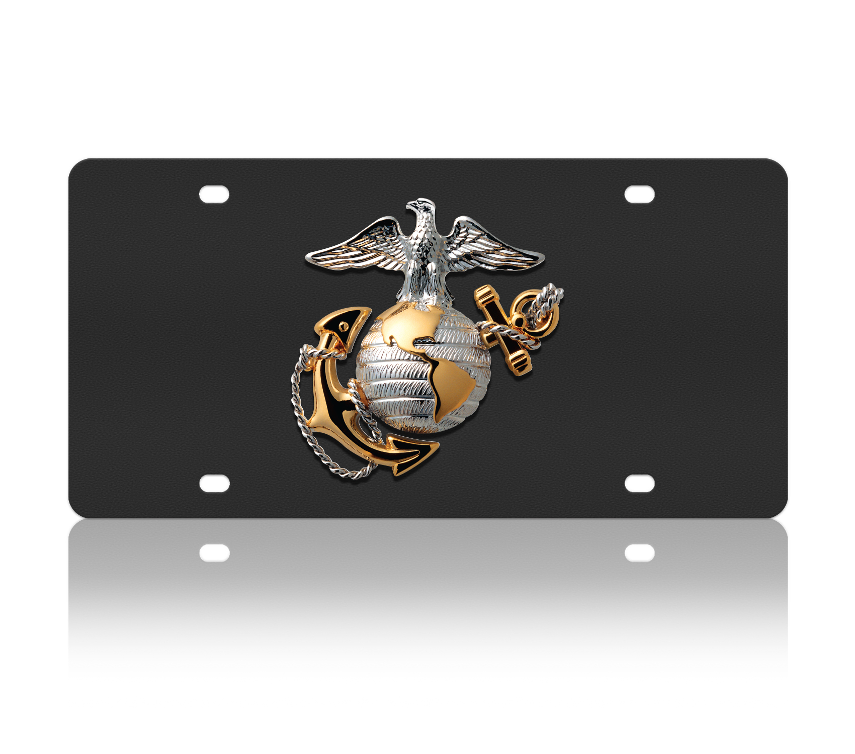 USMC Officer Service Carbon Steel License Plate