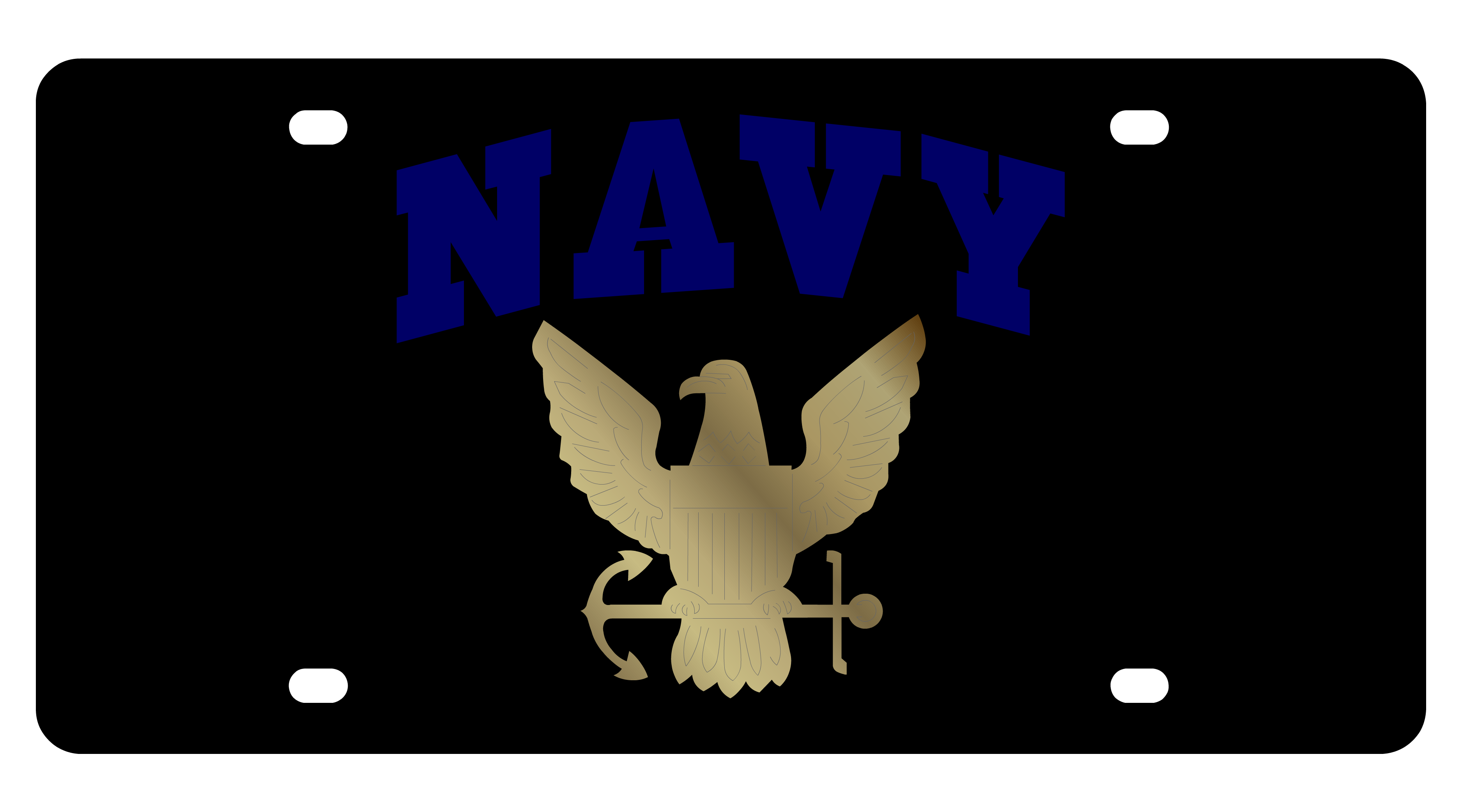 Navy Carbon Steel License Plate