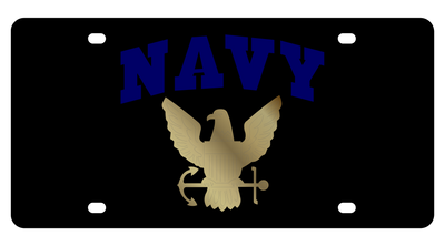 Navy Carbon Steel License Plate