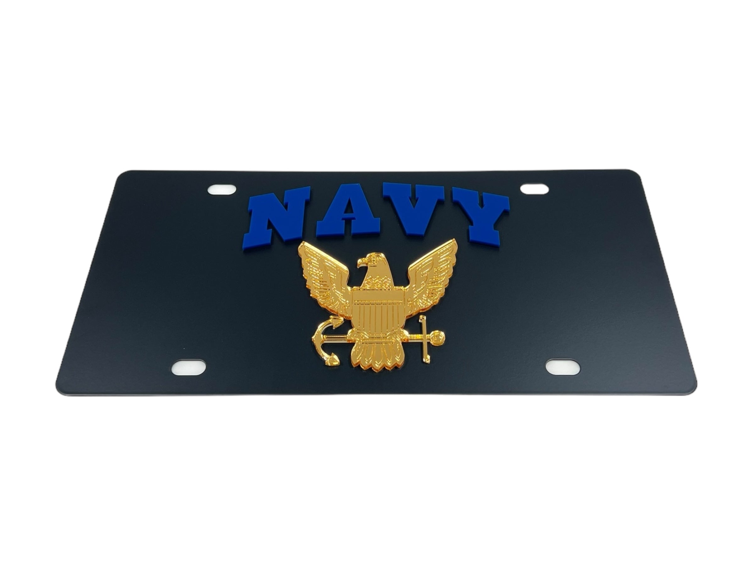 Navy Carbon Steel License Plate