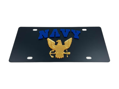 Navy Carbon Steel License Plate