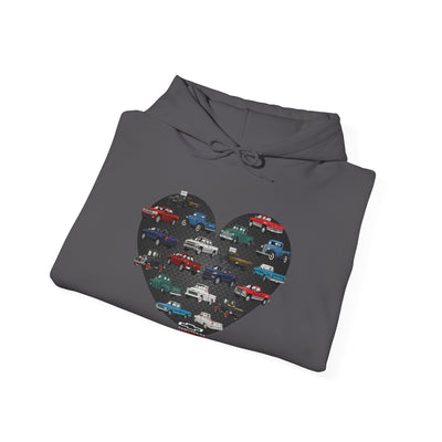 Personalized Unisex Chevy Trucks Heart Pullover Hoodie