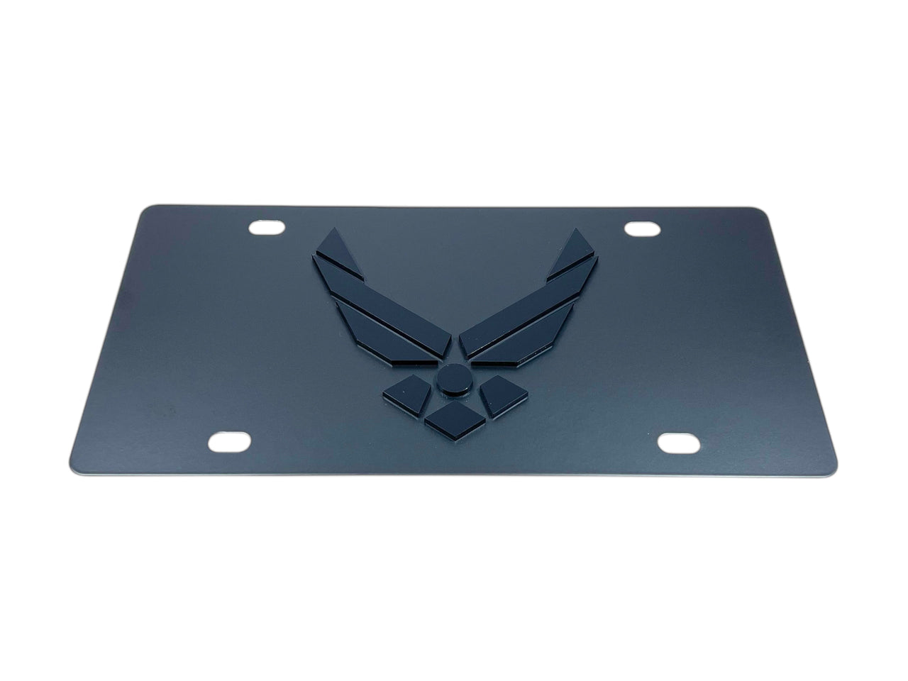 Air Force Carbon Steel Blacked Out License Plate