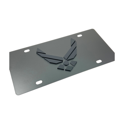 Air Force Carbon Steel Blacked Out License Plate