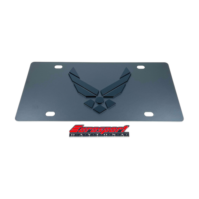 Air Force Carbon Steel Blacked Out License Plate