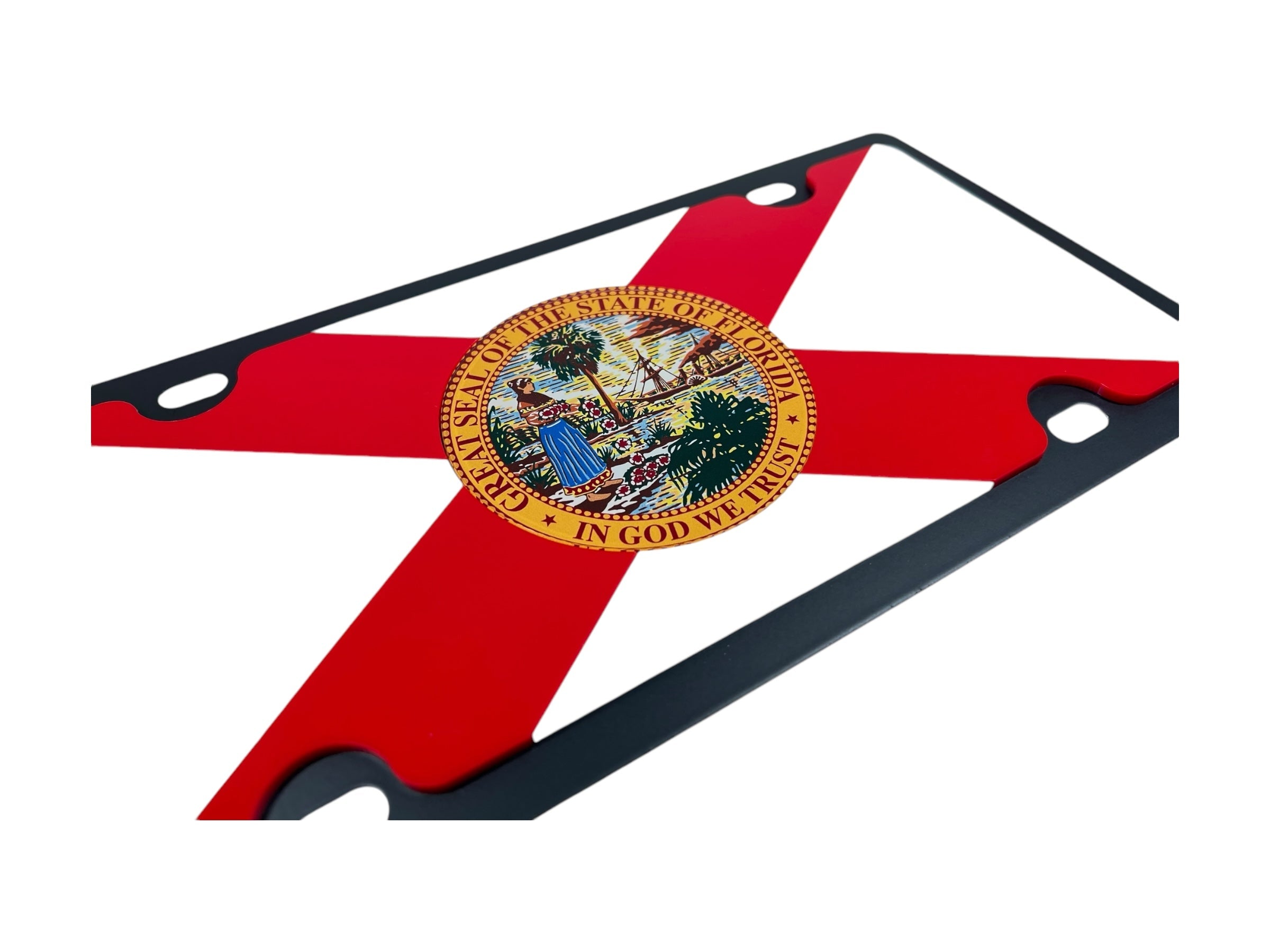 Florida State Flag Carbon Steel License Plate