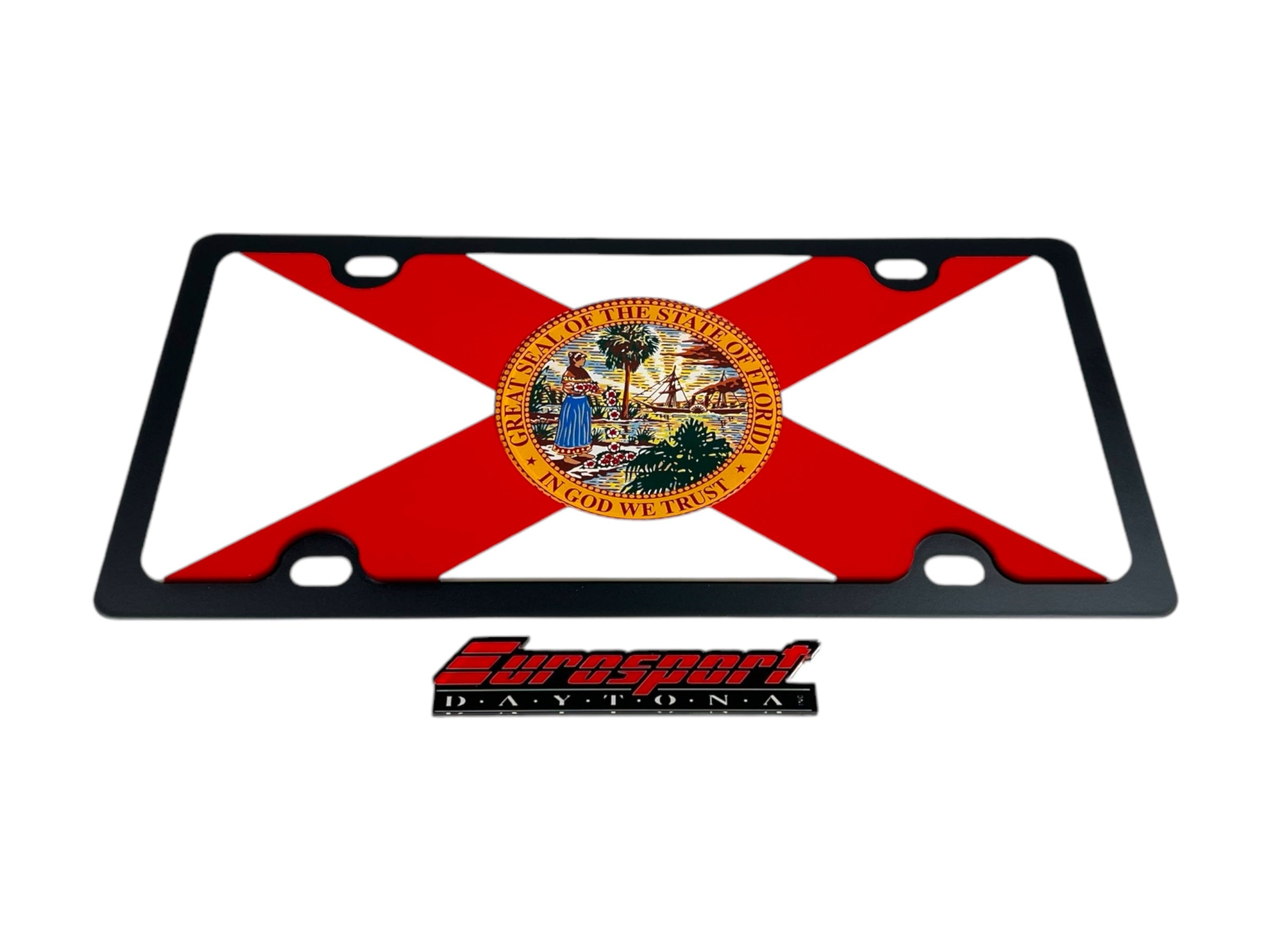Florida State Flag Carbon Steel License Plate