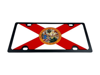 Florida State Flag Carbon Steel License Plate