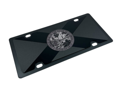 Florida State Flag Blacked Out Carbon Steel License Plate