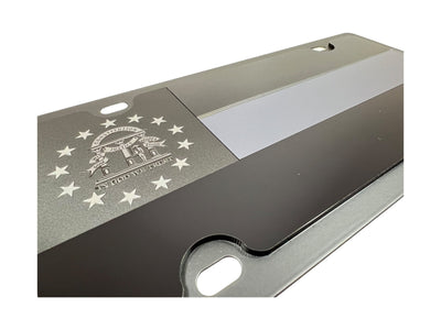 Georgia State Flag Blacked Out Carbon Steel License Plate