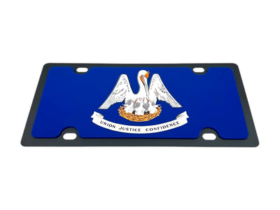 Louisiana State Flag Carbon Steel License Plate