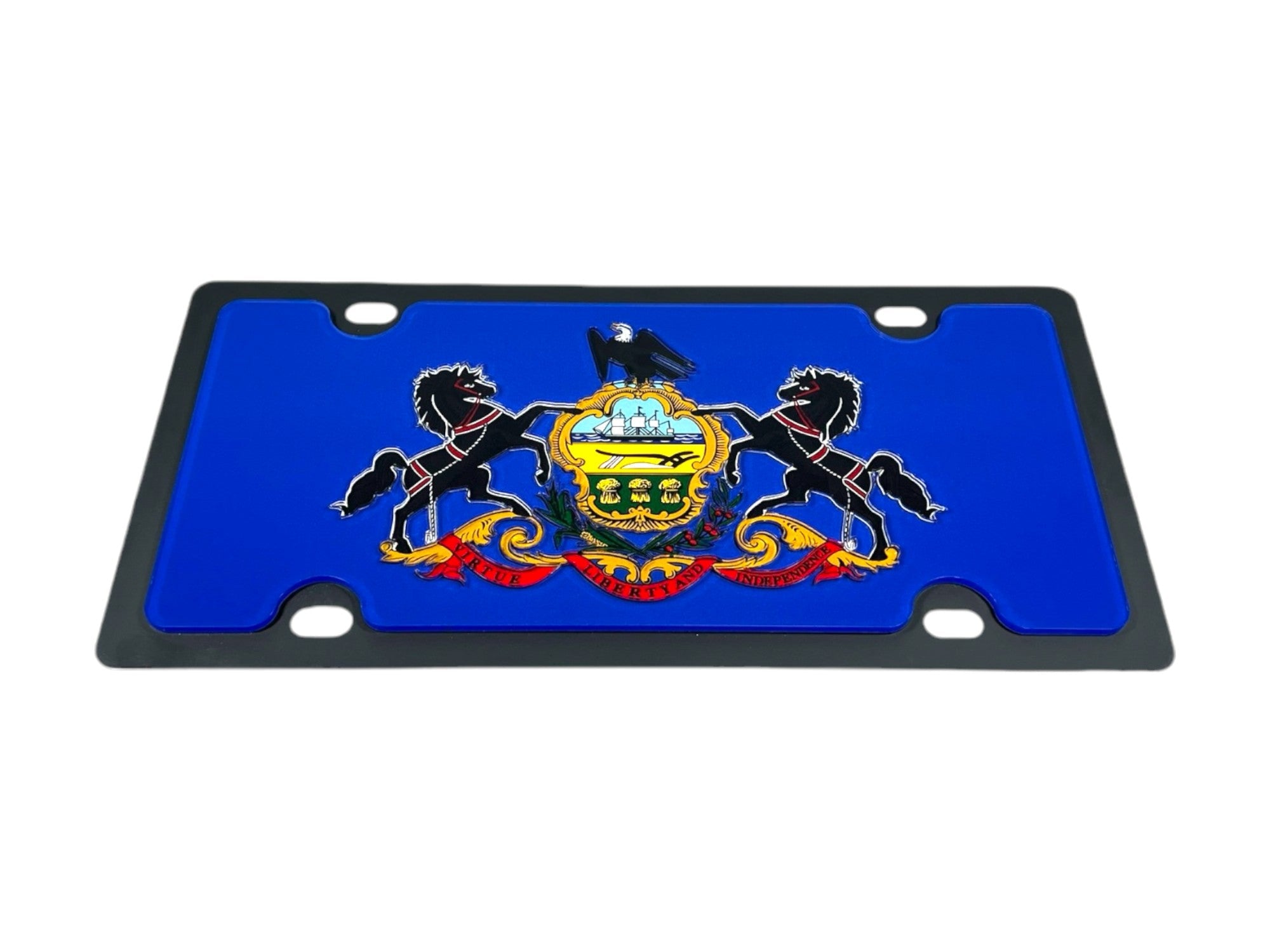 Pennsylvania State Flag Carbon Steel License Plate