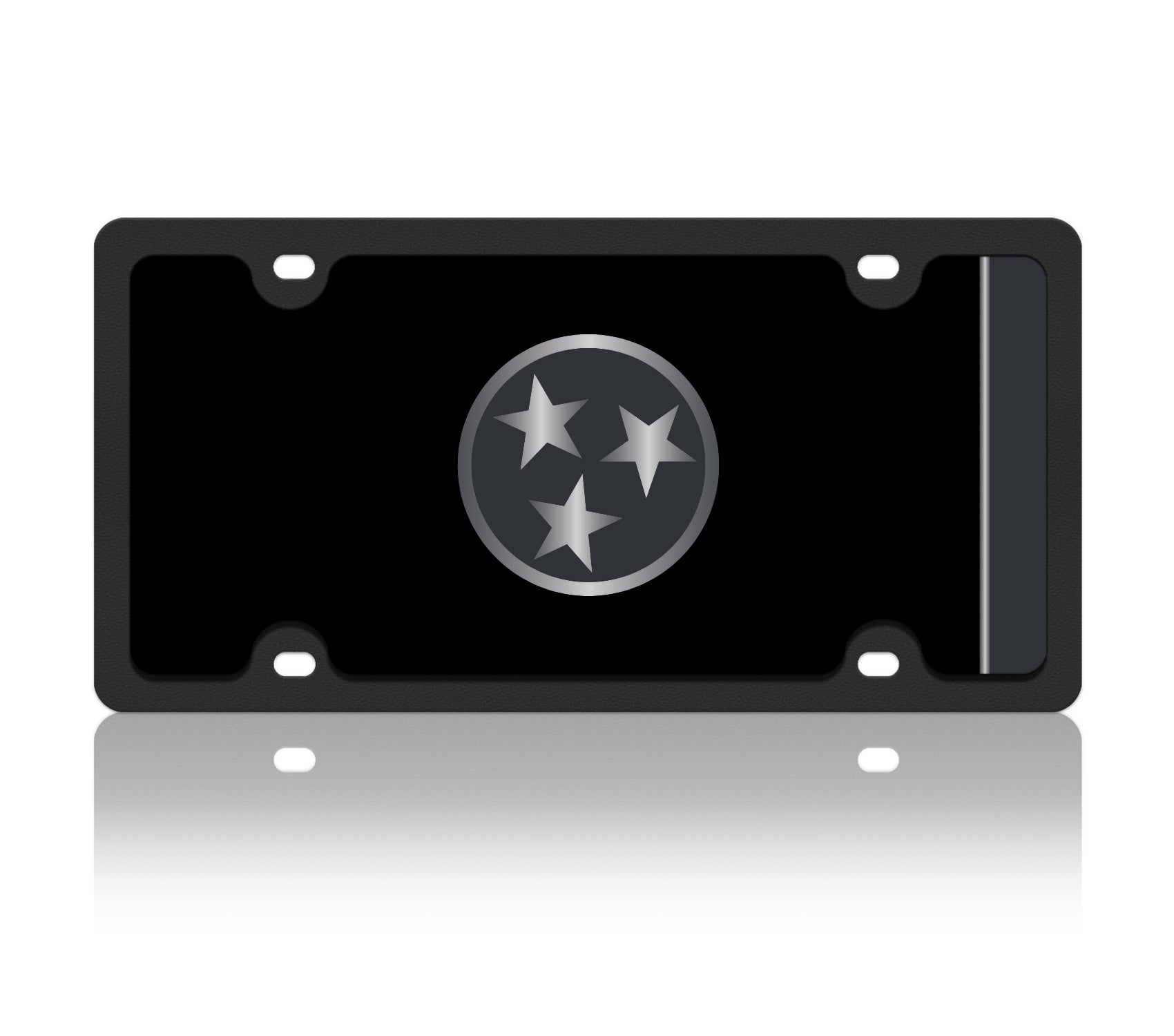Tennessee Blacked Out Flag Carbon Steel License Plate