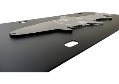 Tennessee State Flag Blacked Out Trout Carbon Steel License Plate