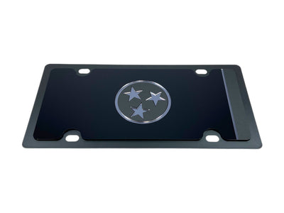 Tennessee Blacked Out Flag Carbon Steel License Plate
