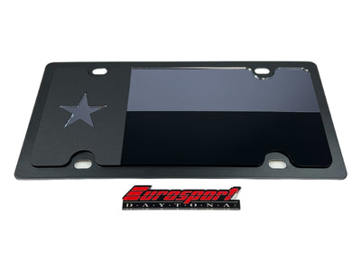 Texas State Flag Blacked Out Carbon Steel License Plate