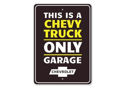 chevy-trucks-only-garage-aluminum-sign