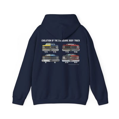 Chevrolet C10 Square Body Legacy Heavyweight Hoodie – Evolution of an American Classic
